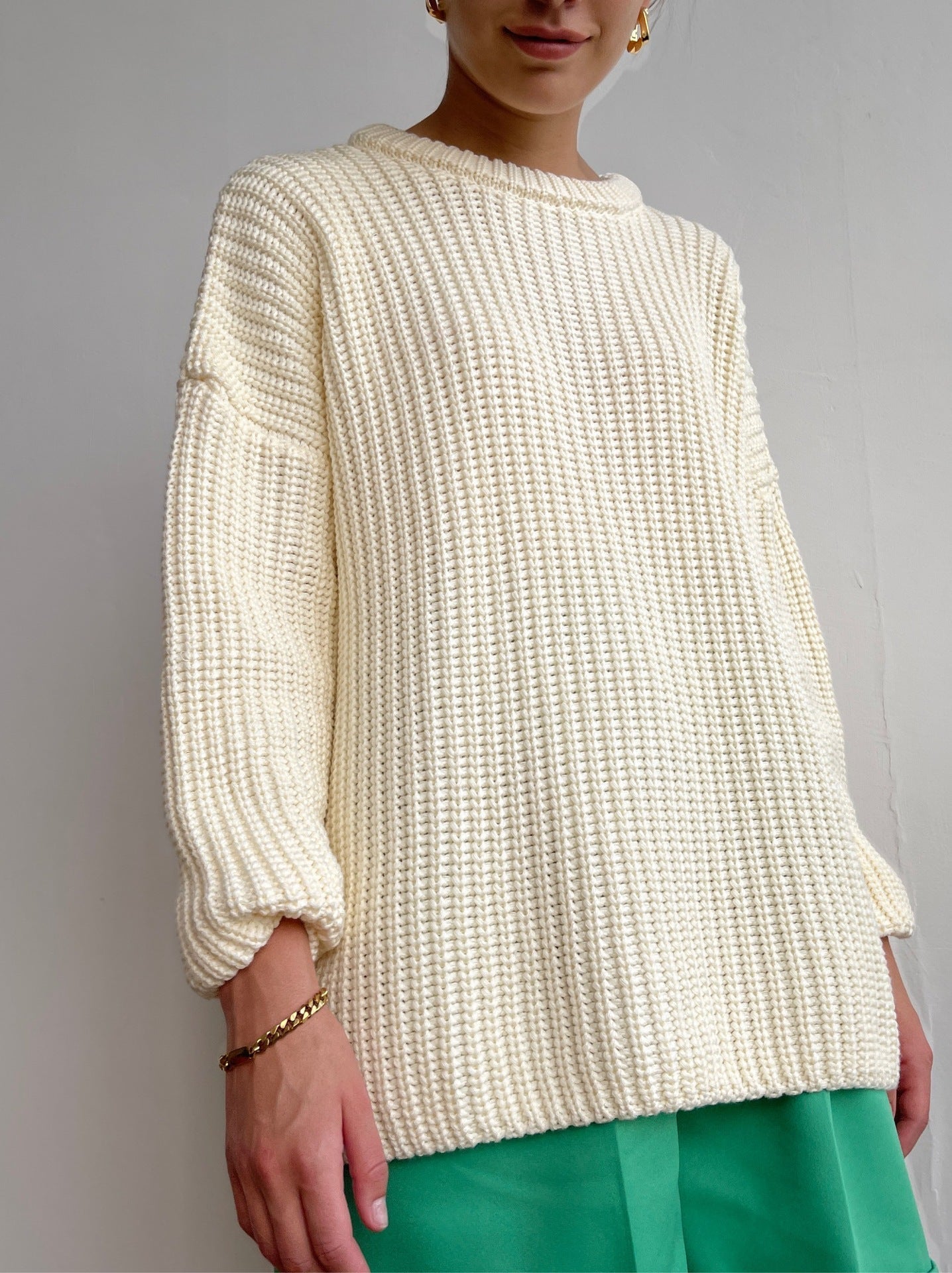 Grand cardigan motif côtelé Design décontracté