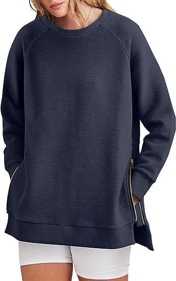 Sweat-shirt pour femme confortable avec poches et fermeture éclair
