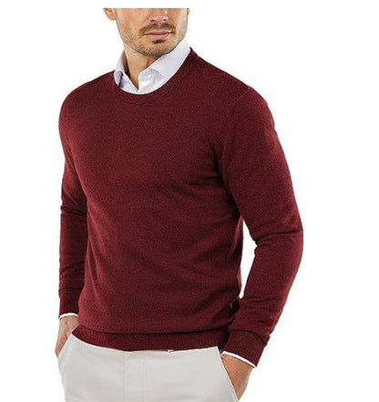 Pull col rond élégant en coton pour homme