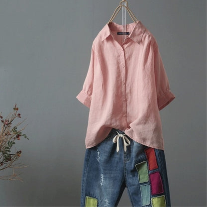 Chemise en lin femme Design élégant Coupe ample