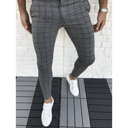 Pantalon de costume homme slim carreaux moderne