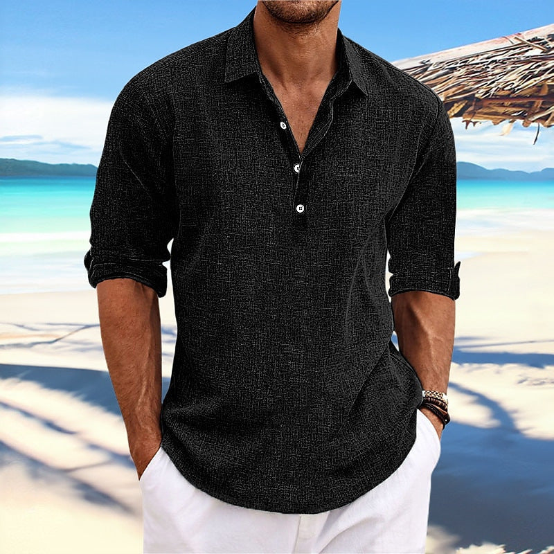 Chemise en lin homme Confortable Été