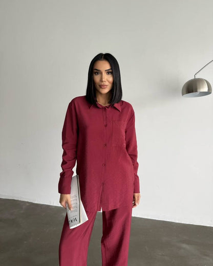 Chemisier en soie à manches longues pour femmes, design élégant