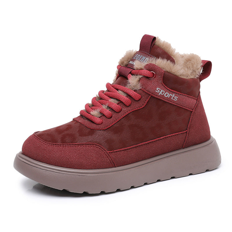 Baskets d'hiver femme chaudes isolées antidérapantes