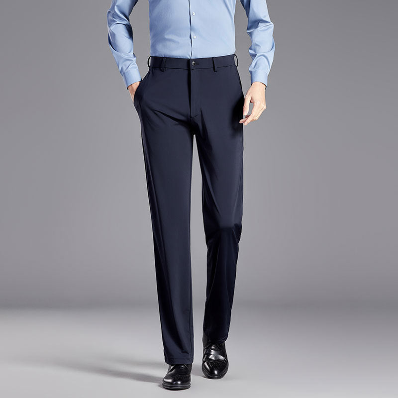 Pantalon de costume élégant en soie, coupe slim