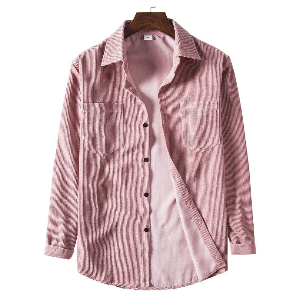 Chemise en velours côtelé pour homme Design élégant avec boutons