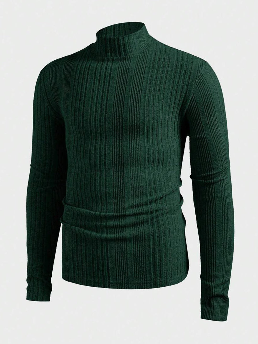 Pull homme tricot col montant effet côtelé