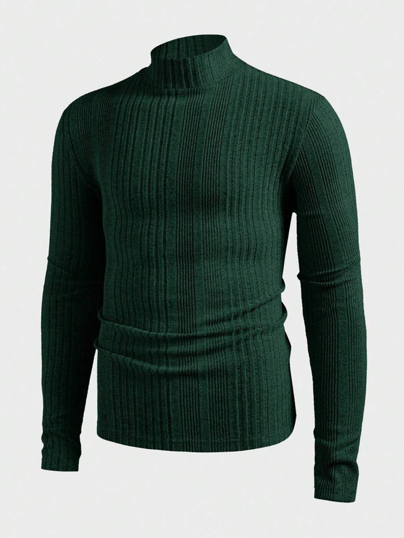 Pull homme tricot col montant effet côtelé