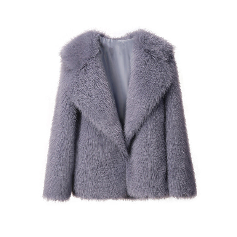 Veste femme en fausse fourrure élégante douce coupe