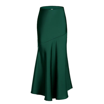 Jupe longue femme Élégante Fluide Coutures en diagonale