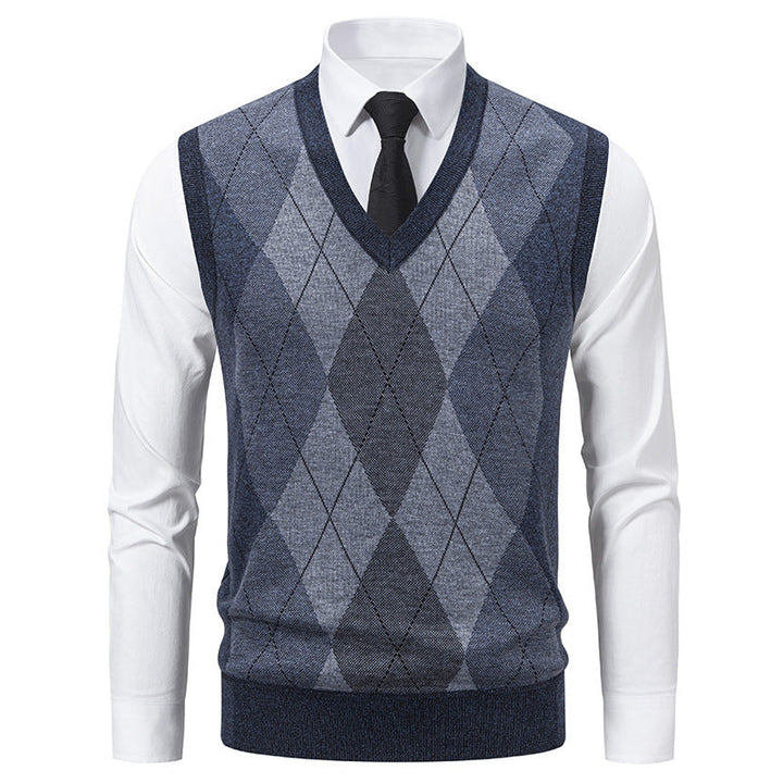 Pull Homme Col V Losanges Classiques
