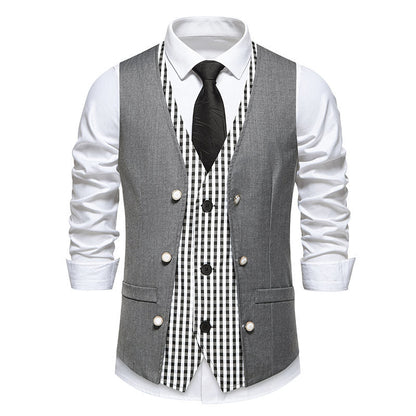 Gilet de costume élégant pour homme Intérieur contrasté