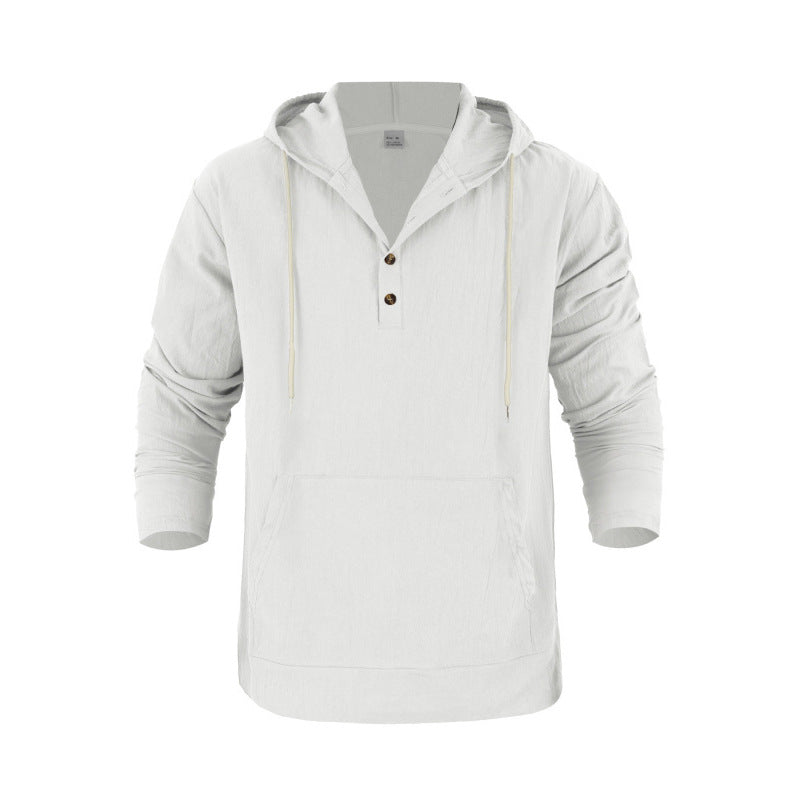 Sweat à capuche pour homme avec poches et boutons