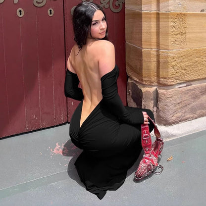 Robe longue femme élégante décolleté dos séduisante