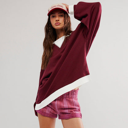 Sweat-shirt Femme Oversize Doux Moderne