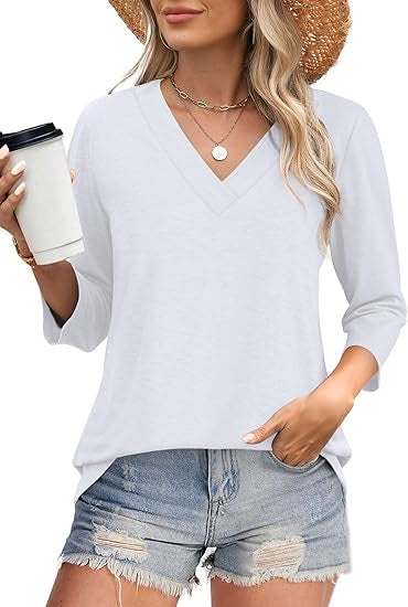 Haut femme Col V Chemisier élégant