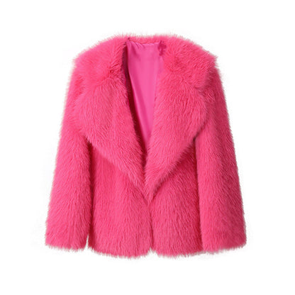 Veste femme en fausse fourrure élégante douce coupe
