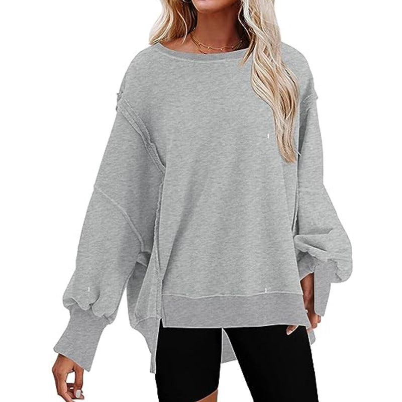 Pull Oversize Femme Confortable Décontracté Manches Larges