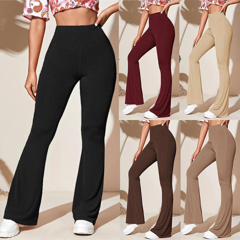 Damen Leggings Hoch Bund Strukturiert Elegant - IdealeKleiden
