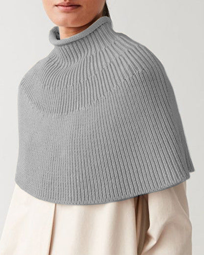 Damen Strickcape Elegantes Design Hochkragen - IdealeKleiden