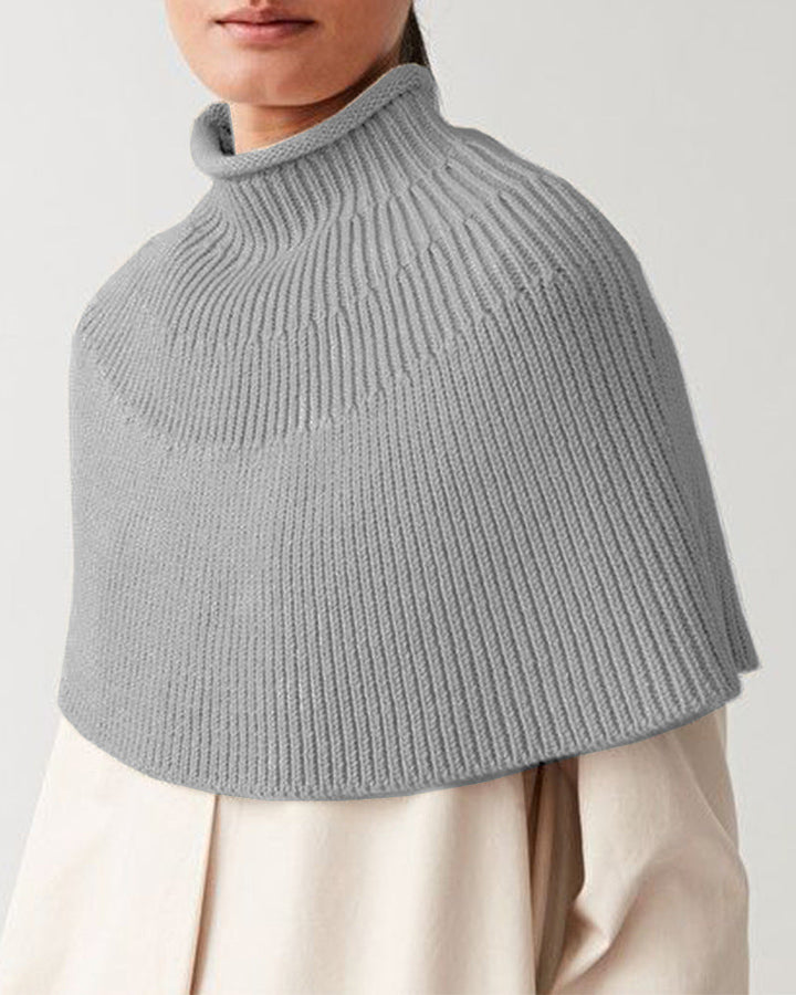 Damen Strickcape Elegantes Design Hochkragen - IdealeKleiden