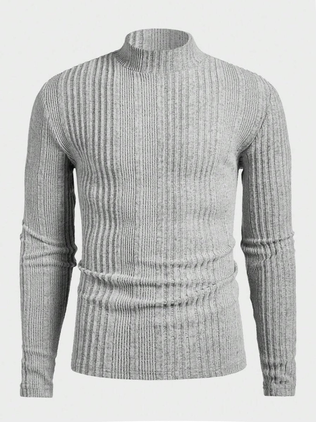 Pull homme tricot col montant effet côtelé