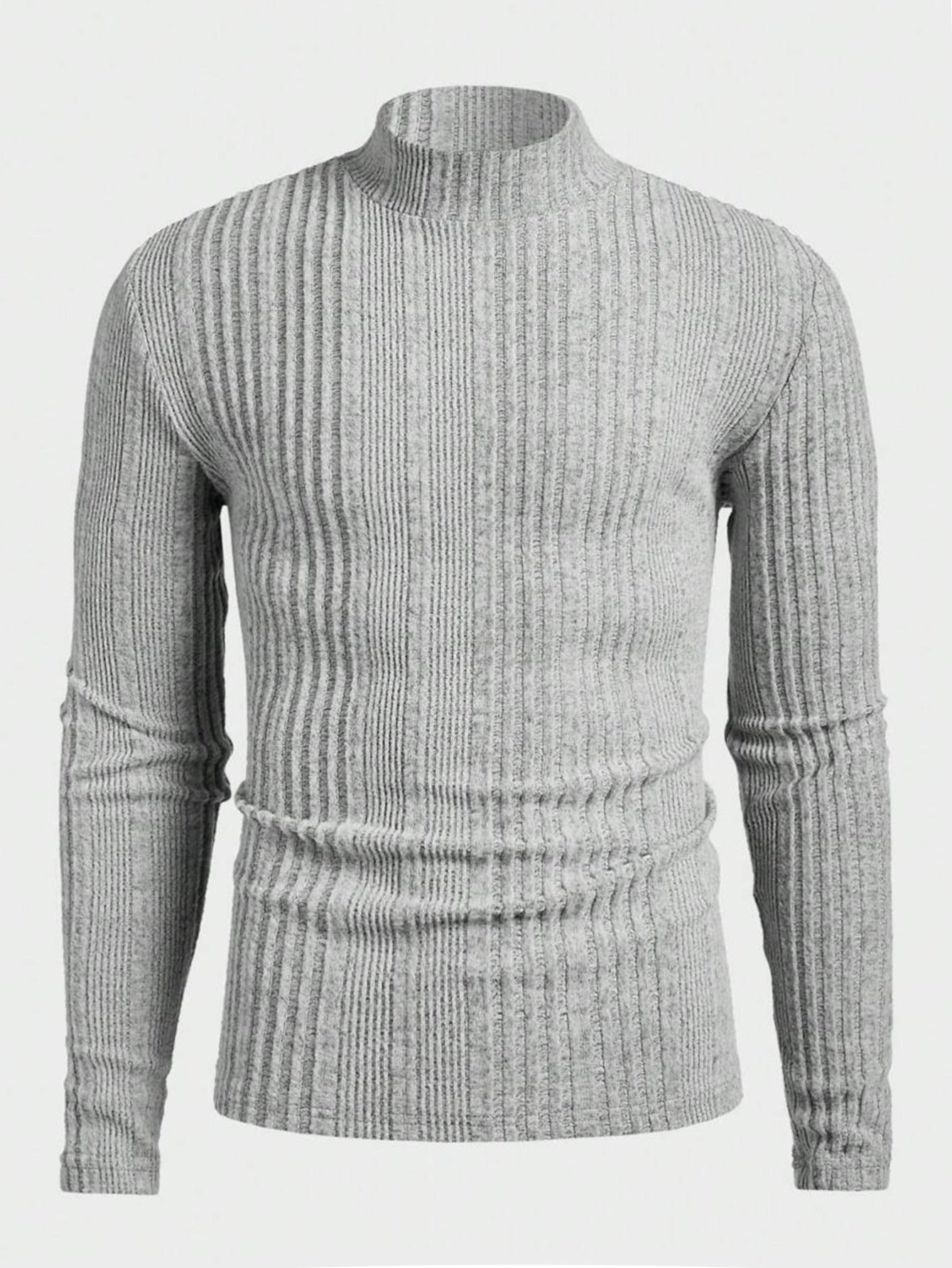 Pull homme tricot col montant effet côtelé