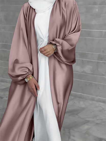 Kimono Veste Doux comme de la soie XXL Ouvert sur le devant Manches longues