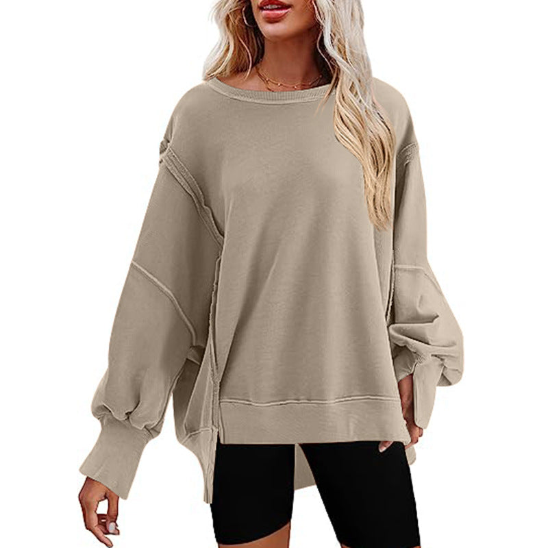 Pull Oversize Femme Confortable Décontracté Manches Larges