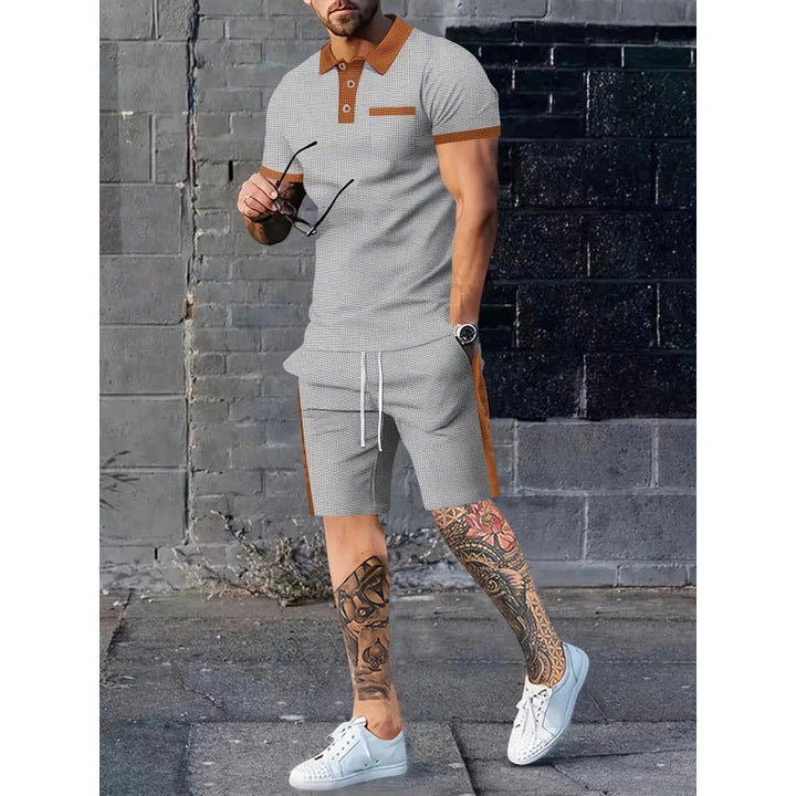 Ensemble polo et short homme design contrasté sportif