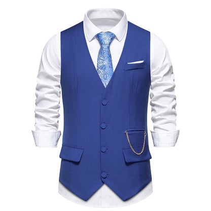 Gilet de costume élégant et moderne pour homme avec poches