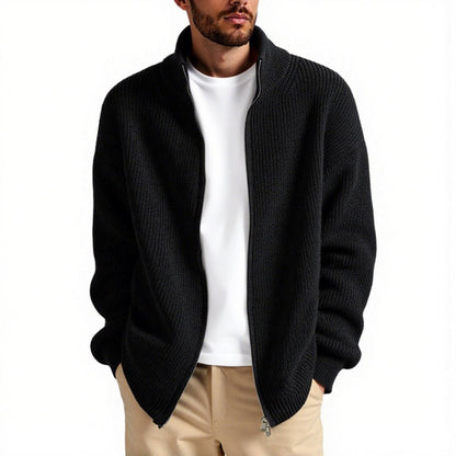 Gilet en tricot col montant zippé pratique pour homme