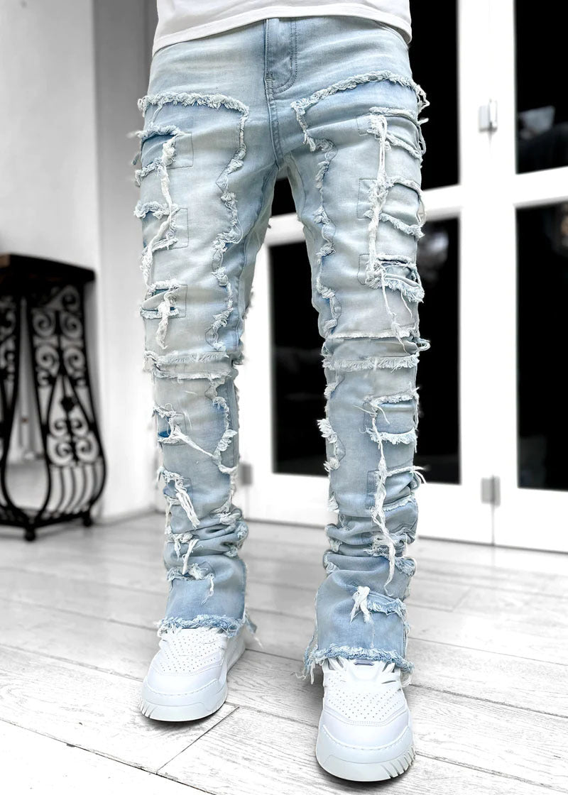 Jean skinny femme à franges