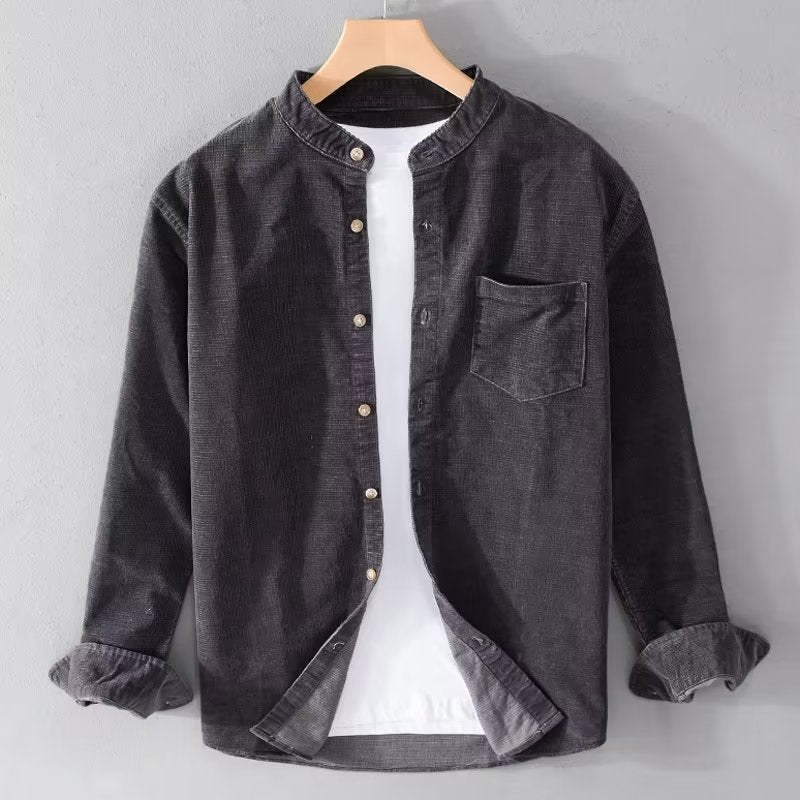 Chemises Homme Slim Fit Col Mandarin Design Élégant