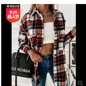 Veste blazer à carreaux élégante pour femme