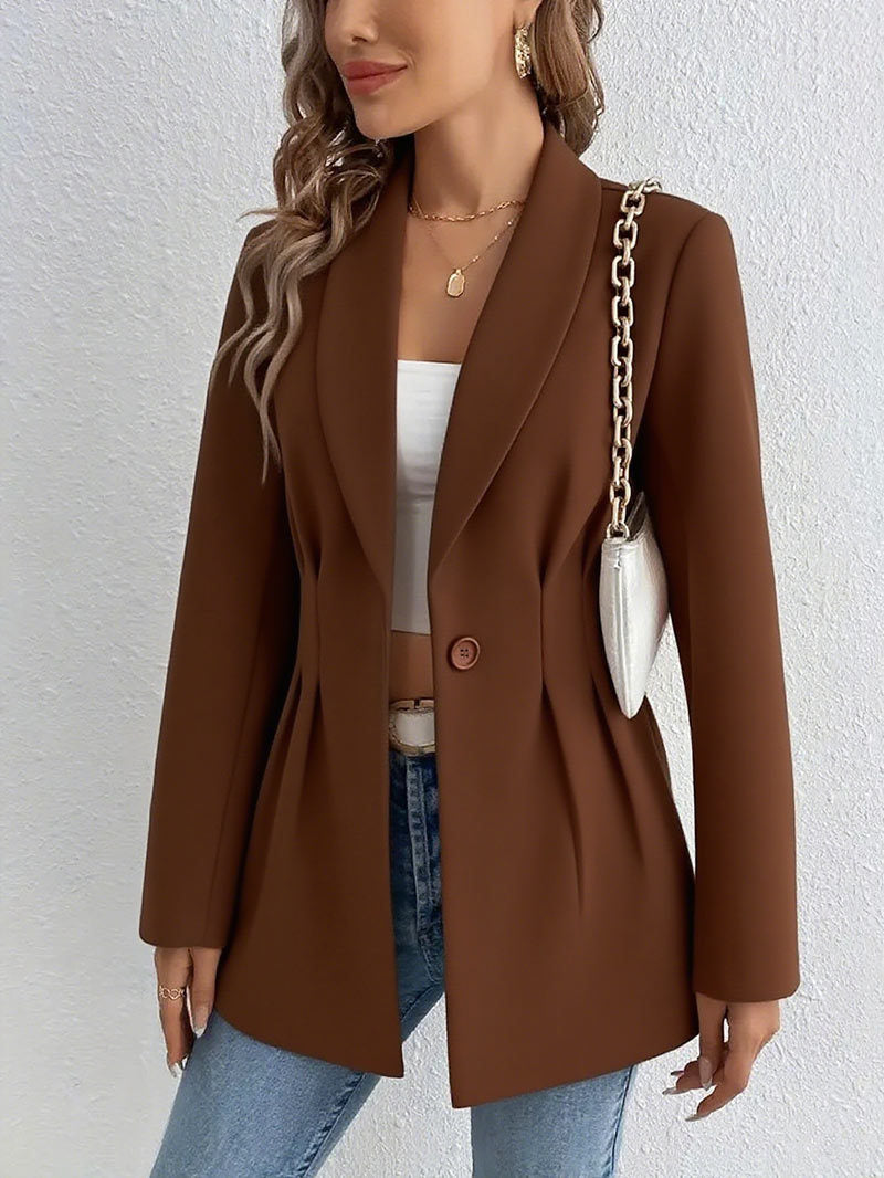 Veste Blazer Femme Élégante avec Empiècement à la Taille