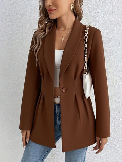 Veste Blazer Femme Élégante avec Empiècement à la Taille
