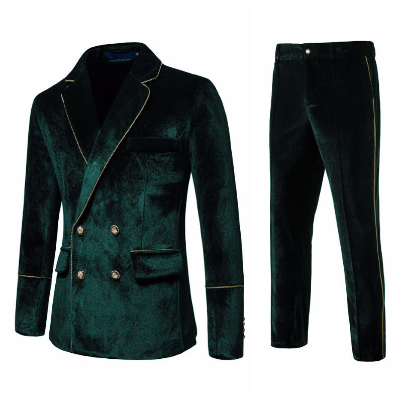 Costume pour homme velours élégant doré
