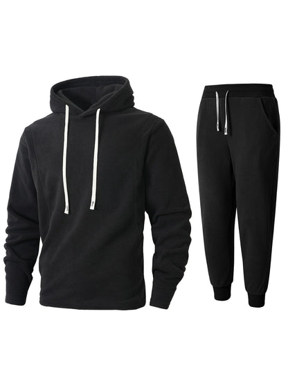 Ensemble de sport pour hommes en polaire à capuche et jogging