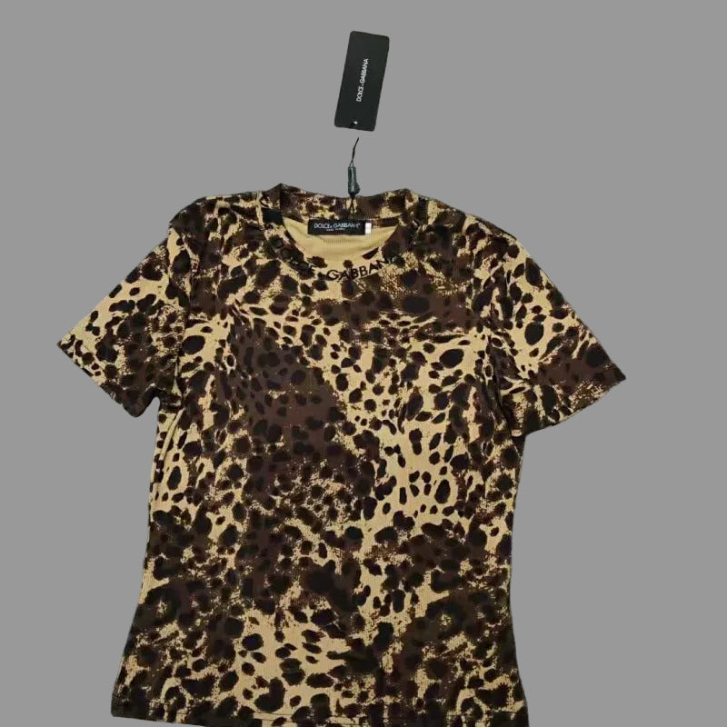 Modische Latzkleid Pailletten Leopardenprint - IdealeKleiden