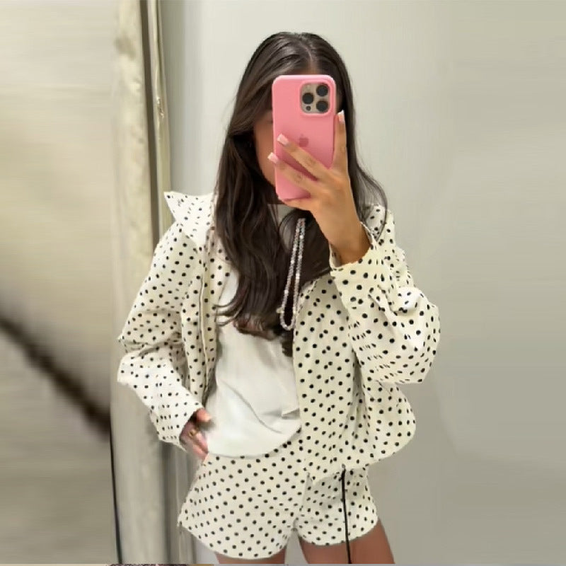 Veste tendance femme à pois chic décontracté