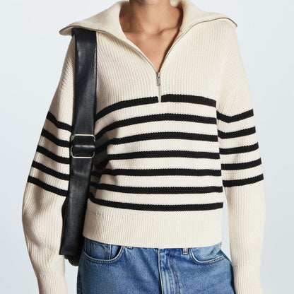 Pull en maille pour femme - Marine chic
