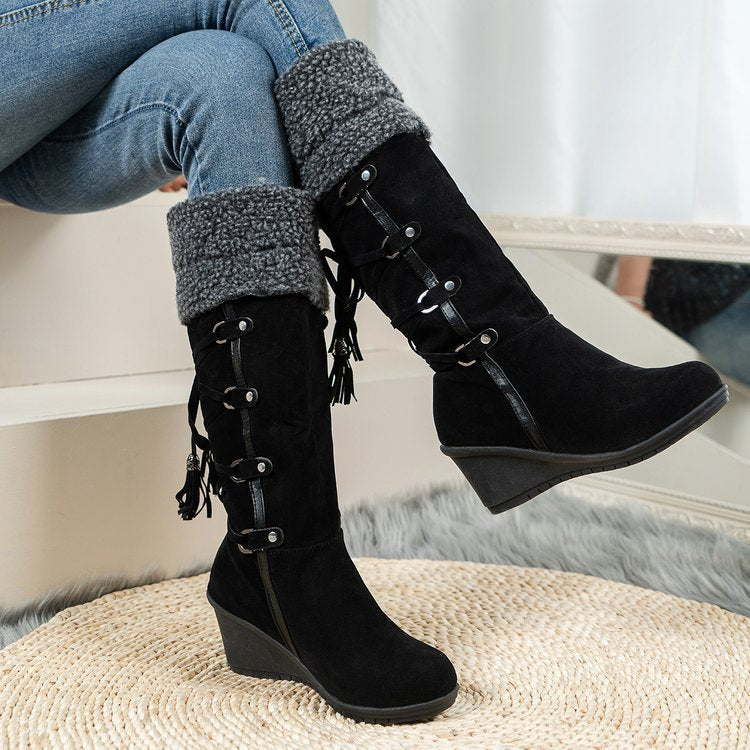 Bottes femme suédées design élégant