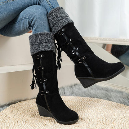 Bottes femme suédées design élégant
