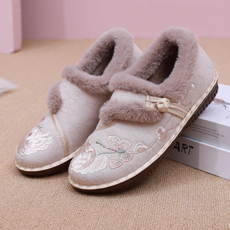Chaussons pour femmes à motif floral, doux et confortables