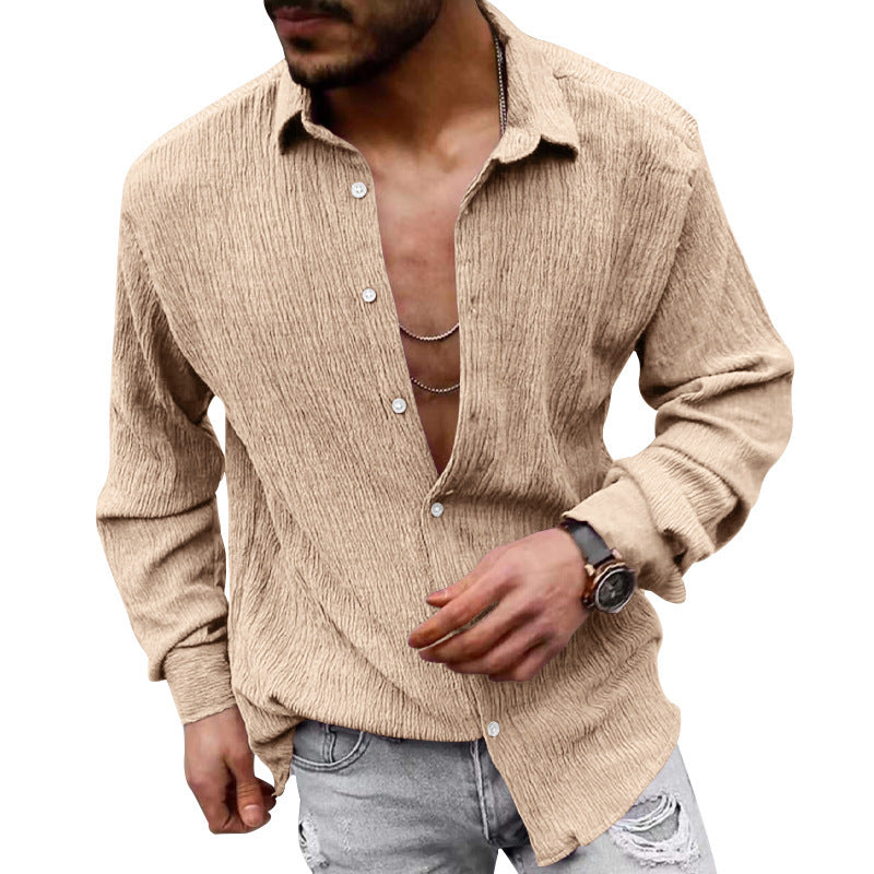 Chemise à manches longues homme effet texturé moderne