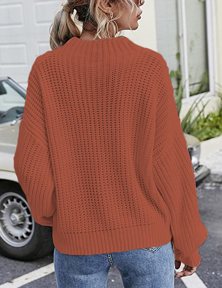 Pull-over tricoté Femme Décontracté Col Rond Ample