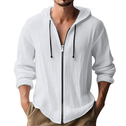 Veste à capuche pour hommes, style moderne avec fermeture éclair