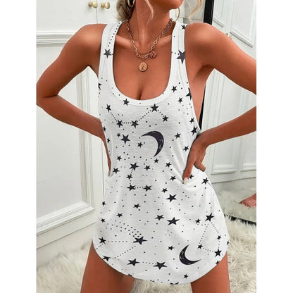 Débardeur femme motifs étoiles romantiques