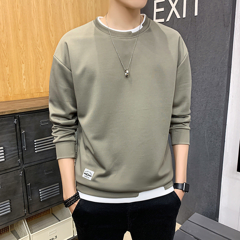 Sweat-shirt homme Décontracté Ourlet contrastant Tendance